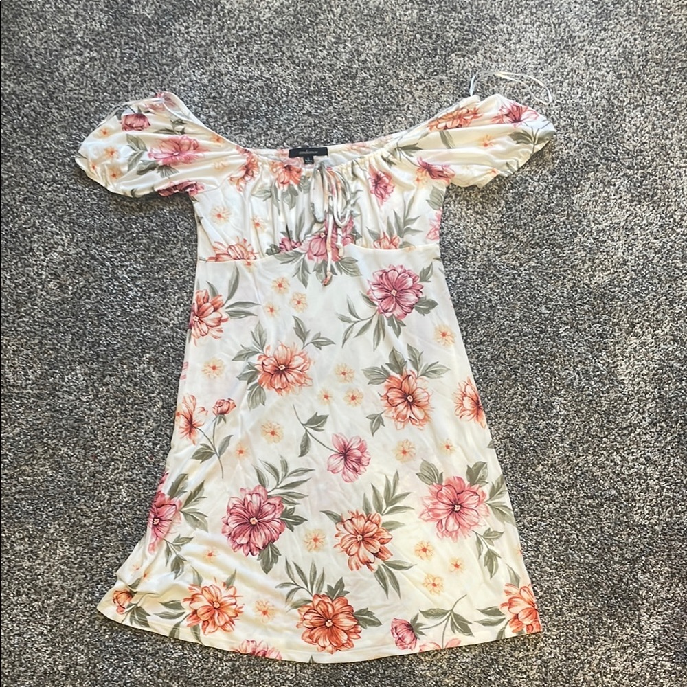 Floral Off-Shoulder Kids Dress